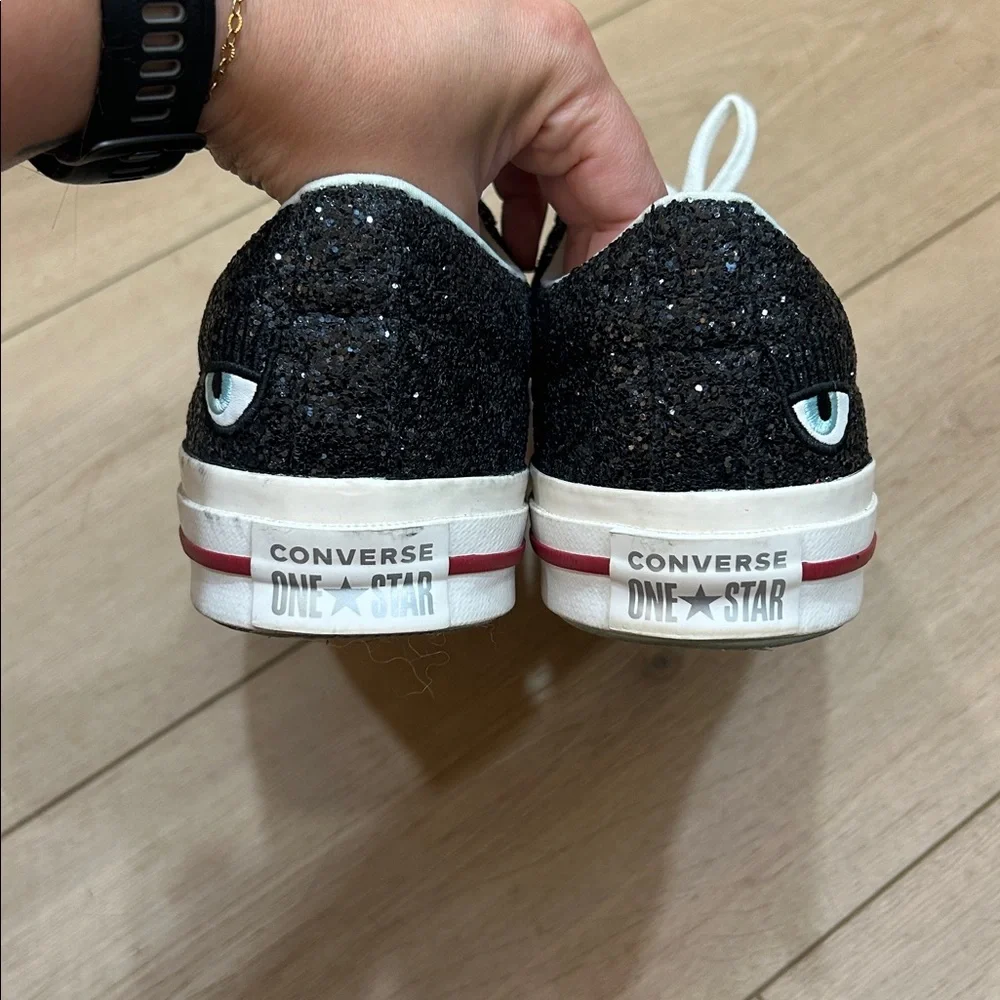 Converse X Chiara Ferragni One Star Ox Low Black Glitter Women's Size 10